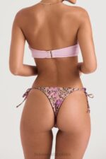 House of CB Kwiatowy Bandeau Bikini Medea Różowy Stylowy Strój Kąpielowy - Image 12