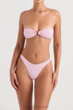 House of CB Kwiatowy Bandeau Bikini Medea Różowy Stylowy Strój Kąpielowy - Image 6