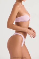House of CB Kwiatowy Bandeau Bikini Medea Różowy Stylowy Strój Kąpielowy - Image 8