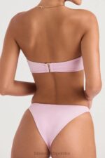 House of CB Kwiatowy Bandeau Bikini Medea Różowy Stylowy Strój Kąpielowy - Image 9
