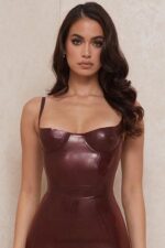 House of CB Lateksowe body gorset Tia Raisin stylowa odzież damska