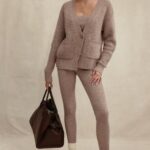 House of CB Legginsy wełniane jęczmienne Rosmina w kolorze beżowym modne i wygodne