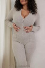 House of CB Loungewear Tiggy Opalowy Kombinezon na Co Dzień - Image 6