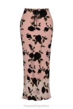 House of CB Maxi Spódnica Devore Pudrowy Róż Elegancka Moda - Image 5