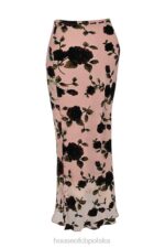 House of CB Maxi Spódnica Devore Pudrowy Róż Elegancka Moda - Image 6