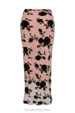 House of CB Maxi Spódnica Devore Pudrowy Róż Elegancka Moda - Image 7