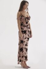 House of CB Maxi Spódnica Devore Pudrowy Róż Elegancka Moda - Image 10