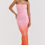 House of CB maxi sukienka ombre szafirowa modna elegancka