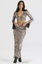 House of CB Midi Spódnica Clara Pewter Elegancka Moda Kobieca - Image 5