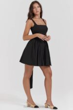 House of CB mini sukienka czarna kokardka stylowa moda - Image 15