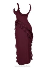 House of CB Morwowa Sukienka Maxi z Falbaną Elegancja i Styl - Image 7