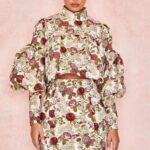 House of CB Naeve kwiatowy top falbany vintage różowy stylowy