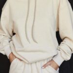 House of CB Oversize bluza z kapturem Halo w kolorze płatków owsianych modna odzież damska