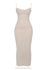 House of CB piaskowa maxi sukienka Nalini stylowa moda kobieca - Image 8