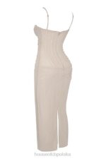 House of CB piaskowa maxi sukienka Nalini stylowa moda kobieca - Image 9
