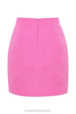 House of CB Różowa lniana mini spódniczka Sadie Stylowa i Elegancka - Image 5
