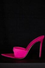 House of CB Różowe klapki na wysokim obcasie Bella Glamour 2023