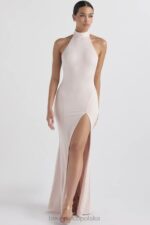House of CB Rumiana suknia Juliette zawiązywana na szyi na wesele w kolorze różowym - Image 6