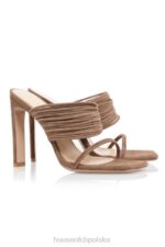 House of CB Sandały Evangeline Mokka Kwadratowe Noski Eleganckie Buty - Image 6