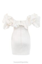 House of CB Selena satynowa sukienka bez ramiączek kości słoniowej elegancka moda na każdą okazję - Image 7