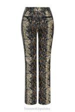 House of CB Serina Wegańskie Spodnie Skórzane Wężowy Wzór Modne i Stylowe - Image 5