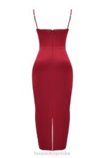 House of CB Stefania Rubinowa Gorsetowa Sukienka Maxi Modna Odzież - Image 5