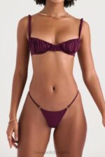 House of CB Stringi Wysoki Stan Ravello Prune Modny Bikini Dół - Image 4