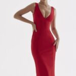 House of CB Sukienka Cece czerwona różowa dekolt sexy na każdą okazję