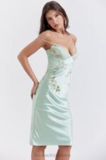 House of CB Sukienka Fallon Haft Jadeitowa Elegancja - Image 13