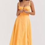 House of CB Sukienka Gorsetowa Carmen Mandarynka Trendy Moda