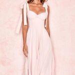 House of CB Sukienka midi Alicia pudrowy róż modna elegancka odzież
