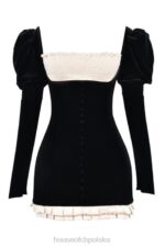 House of CB Sukienka mini Azaria vintage czarno kremowa styl elegancki - Image 12