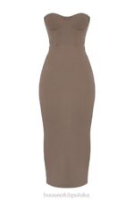 House of CB Taupe Maxi Sukienka Gorsetowa Bez Ramiączek - Image 5
