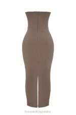 House of CB Taupe Maxi Sukienka Gorsetowa Bez Ramiączek - Image 7