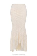 House of CB Therese Kremowa Koronkowa Spódnica Maxi Vintage Elegancja - Image 9