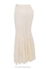 House of CB Therese Kremowa Koronkowa Spódnica Maxi Vintage Elegancja - Image 10