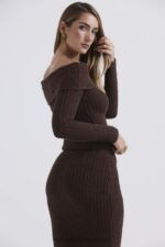 House of CB Top boucle szafranowo-czekoladowy modna odzież damska - Image 9