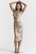 House of CB Venus vintage sukienka midi w kwiaty w kolorze pastelowym - Image 11