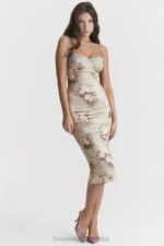 House of CB Venus vintage sukienka midi w kwiaty w kolorze pastelowym - Image 12