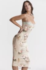 House of CB Venus vintage sukienka midi w kwiaty w kolorze pastelowym - Image 15
