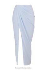 House of CB Vesper miękka niebieska spódnica maxi modna elegancka na każdą okazję - Image 4