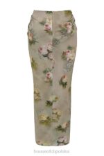 House of CB Vesper Vintage Kwiatowa Spódnica Maxi w Kolorze Niebieskim - Image 5