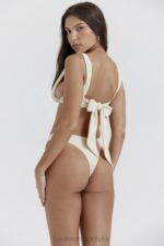 House of CB Waniliowy bikini z wysokim stanem Capri 4PND1171 modna odzież plażowa