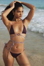 Naxos Prune Dwustronna Góra Bikini Wiązana na Szyi Modna Odzież - Image 2