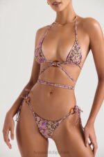 Naxos Prune Dwustronna Góra Bikini Wiązana na Szyi Modna Odzież - Image 8