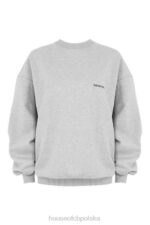 Tommy Szara Oversize Bluza z Okrągłym Dekoltem Modna Odzież - Image 3