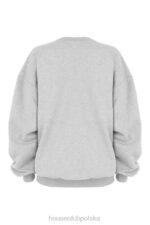 Tommy Szara Oversize Bluza z Okrągłym Dekoltem Modna Odzież - Image 5
