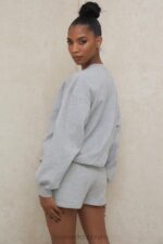 Tommy Szara Oversize Bluza z Okrągłym Dekoltem Modna Odzież - Image 10