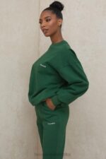 Tommy Zielona Bluza Oversize z Okrągłym Dekoltem Modna Odzież - Image 15